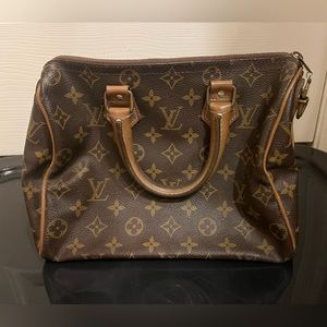 VINTAGE AUTHENTIC Louis Vuitton LV hand bag Speedy 30 Brown Monogram